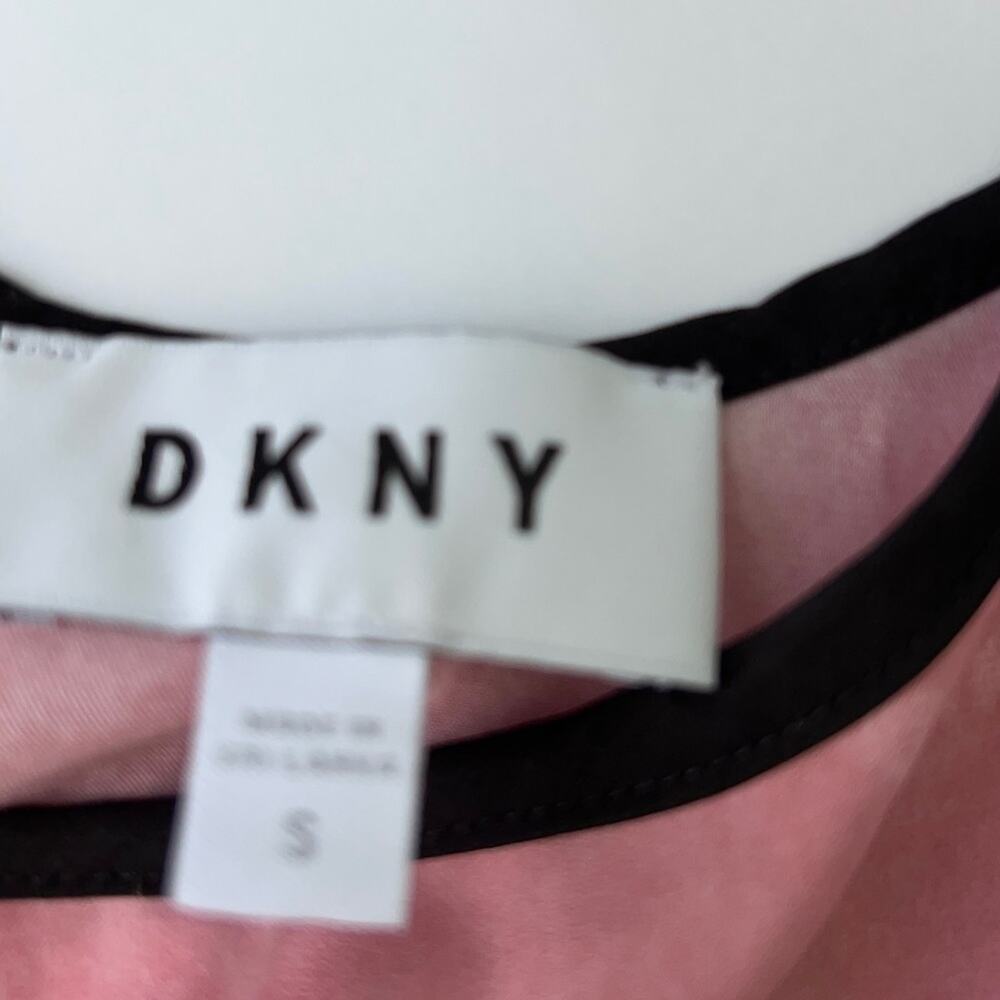 Pink DKNY Tank Open Back Top Black Contrast and Adjustable Spaghetti Straps S Sz - Picture 9 of 10